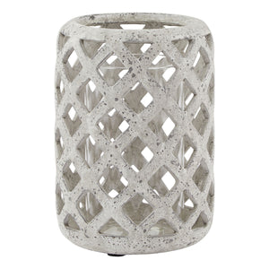 Grey Stone Effect Hurricane Lantern_825