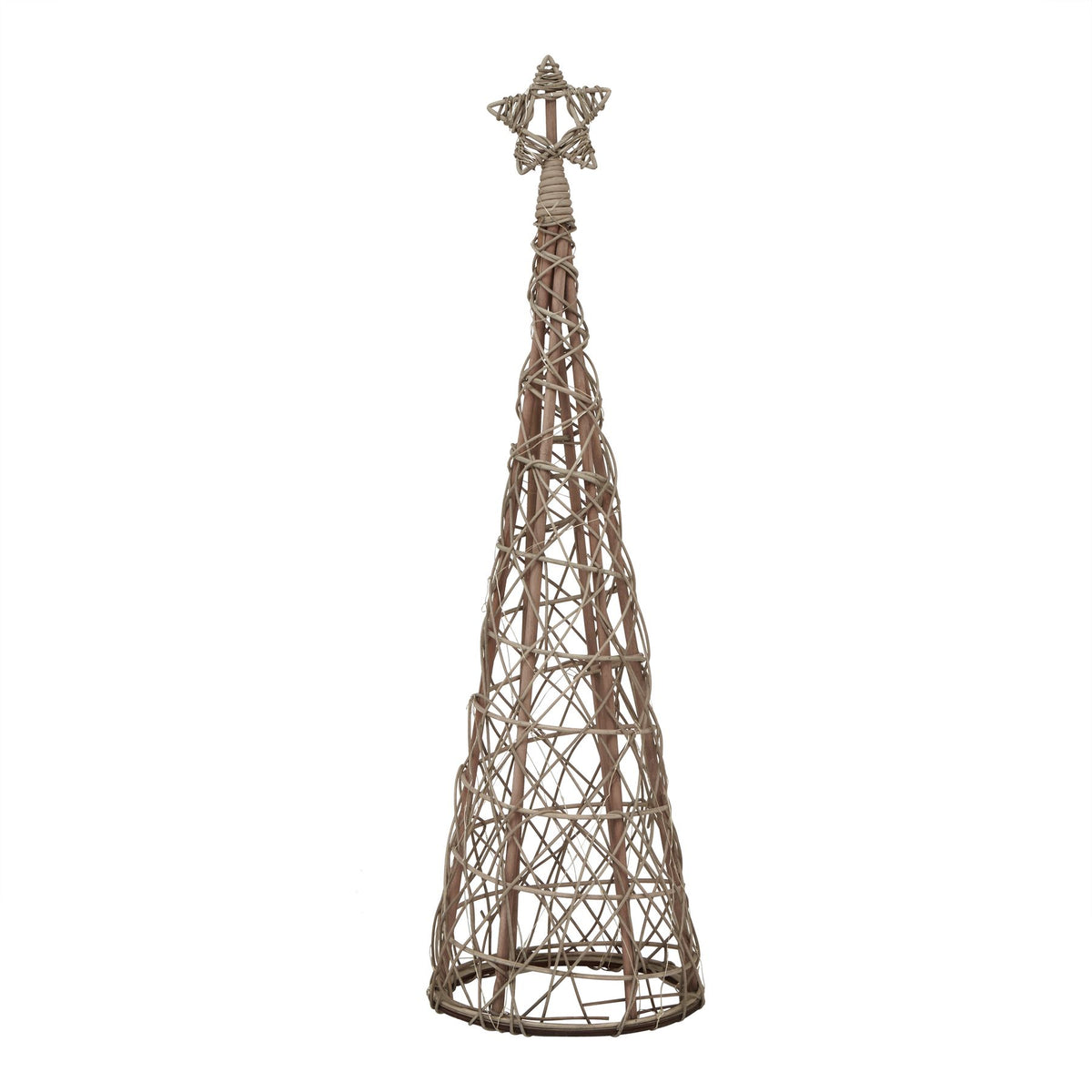 LED Wicker Christmas Tree With Star_3204