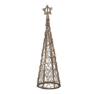 LED Wicker Christmas Tree With Star_3204