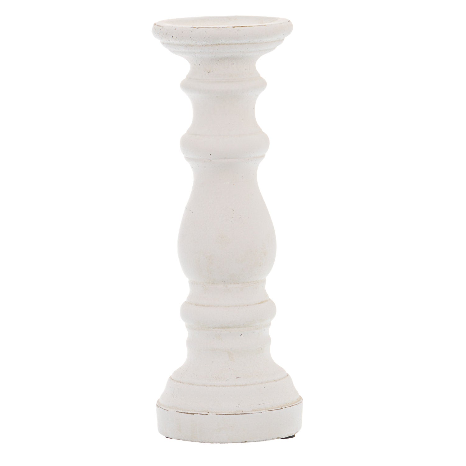 Matt White Ceramic Column Candle Holder_2484