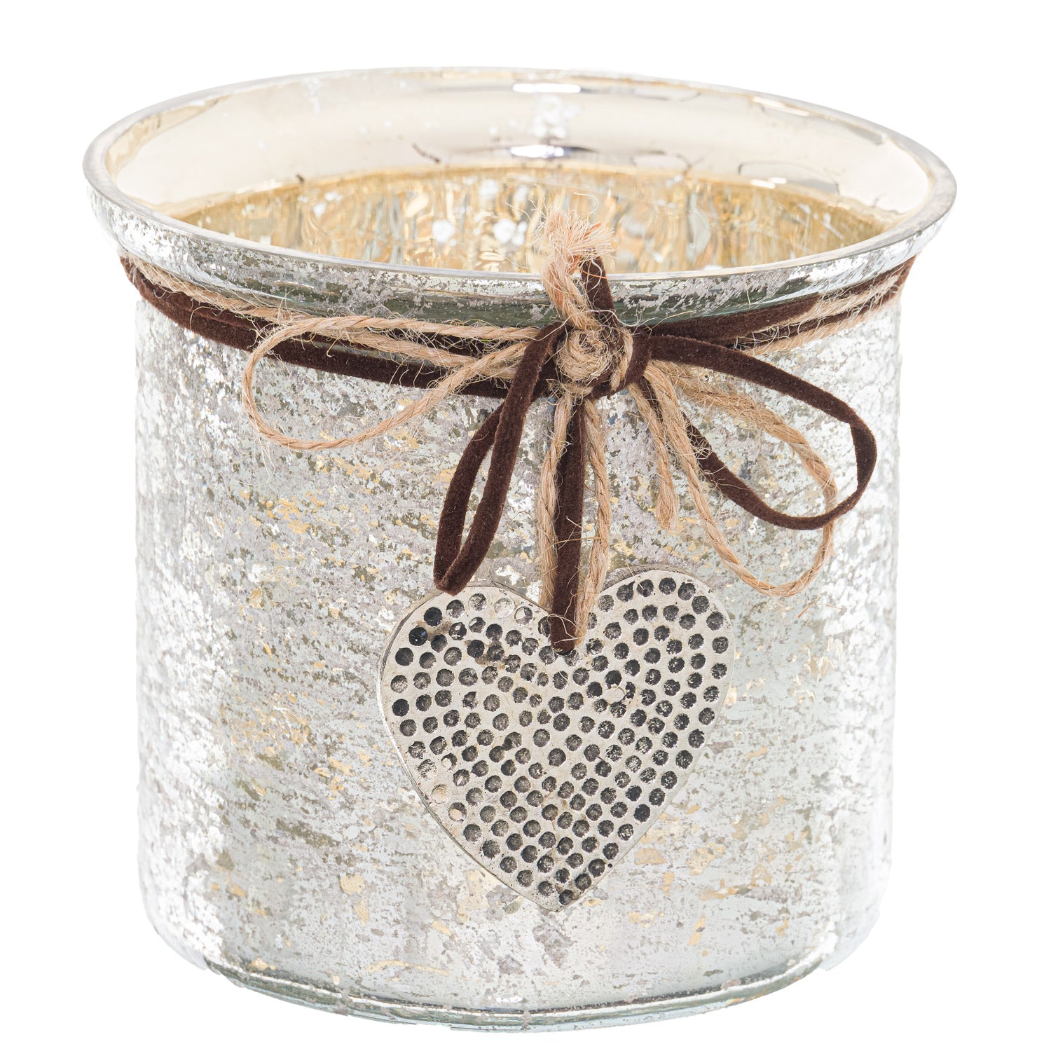 Mercury Hammered Heart Candle Holder_2625