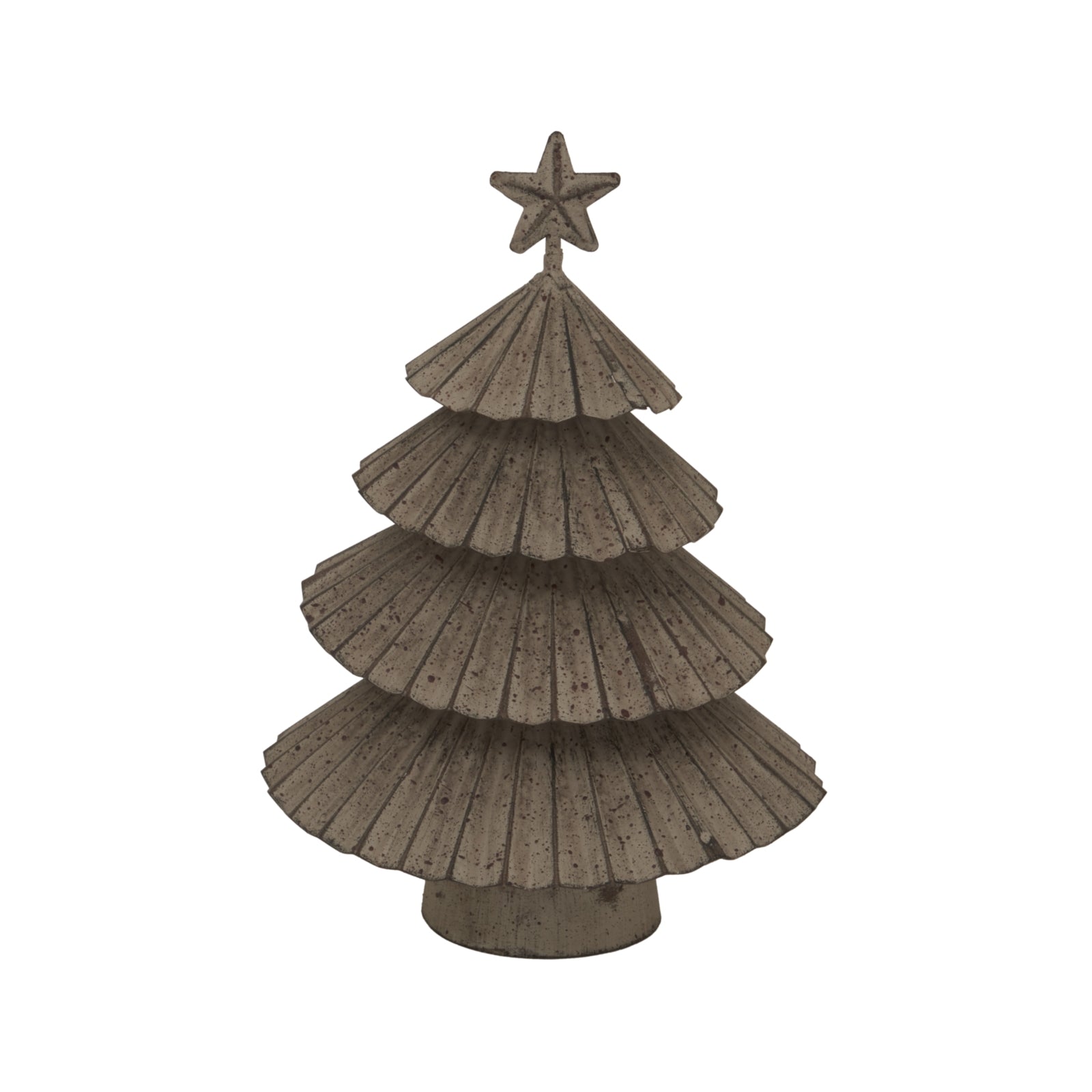 Rustic Metal Layered Tree With Star_2885
