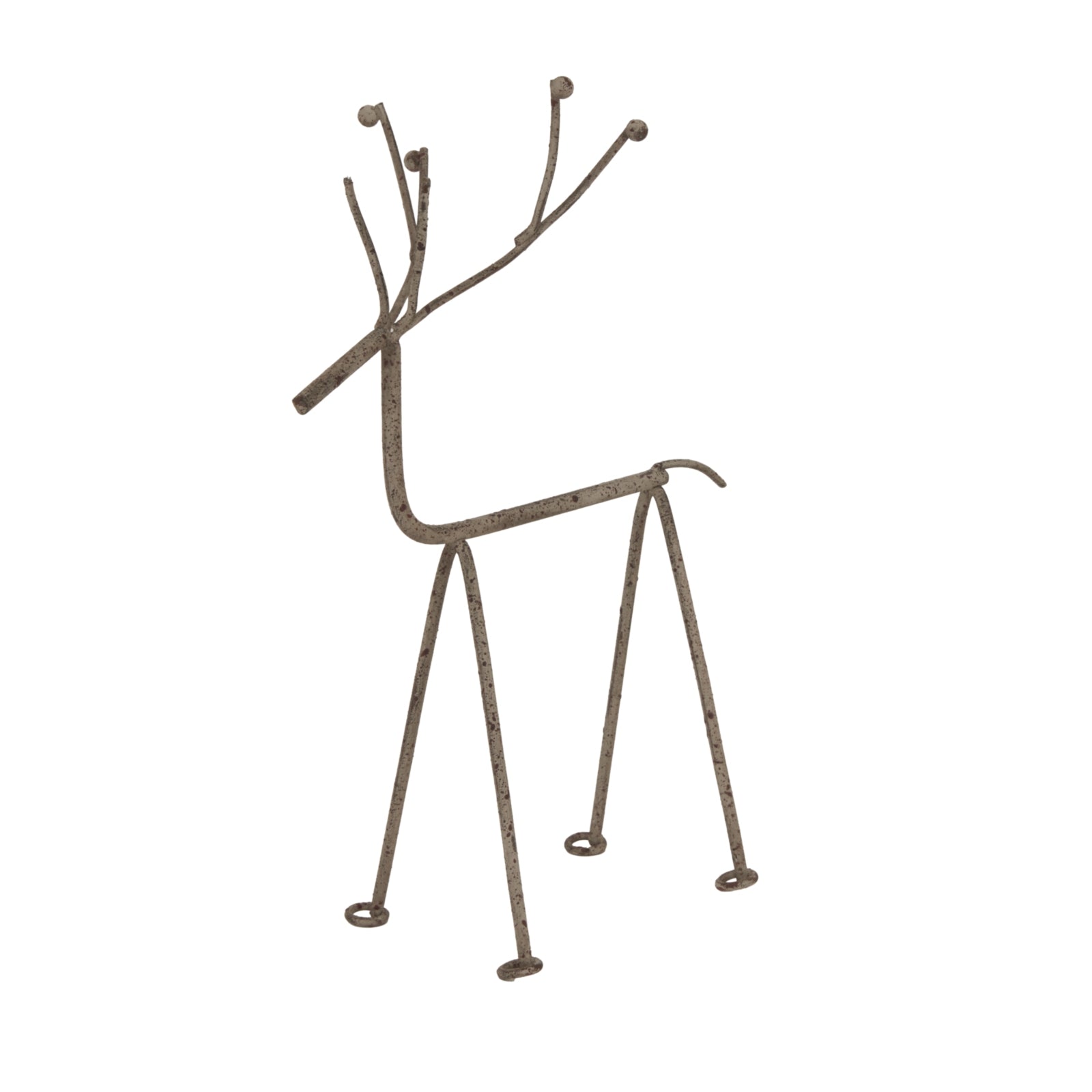 Rustic Metal Reindeer On Stand_2893