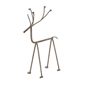 Rustic Metal Reindeer On Stand_2893