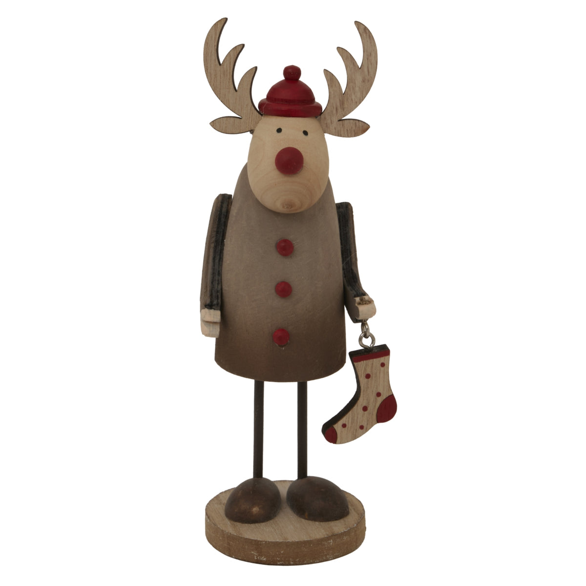 Rustic Rudolf With Stocking Decoration_2937
