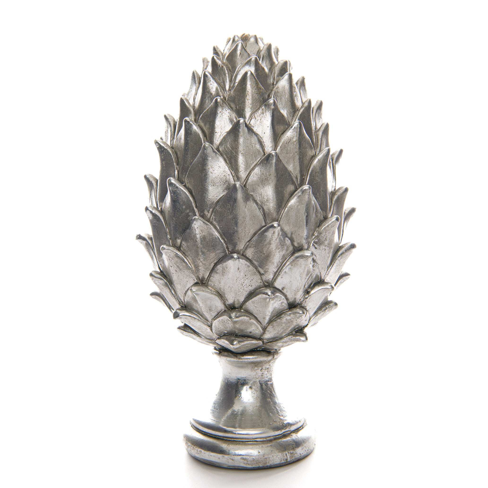 Tall Silver Pinecone Finial_3372