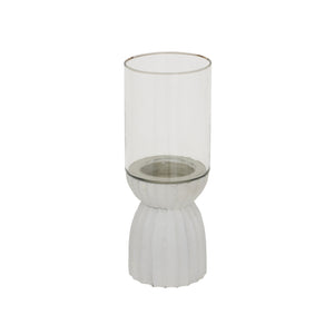 White Carved Hurricane Lantern_3513
