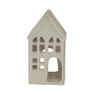 White Ceramic House Tea Light Holder_3530