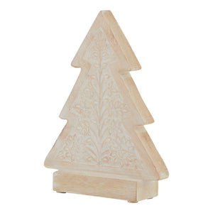 White Wash Collection Wooden Patterned Decorative Tree_3579