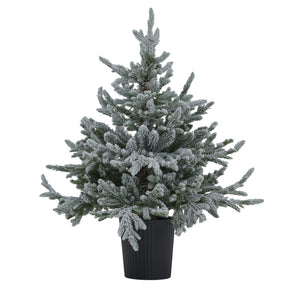 Snowy Forest Fir Pre-Lit Led 300L Christmas Tree In Pot_1095