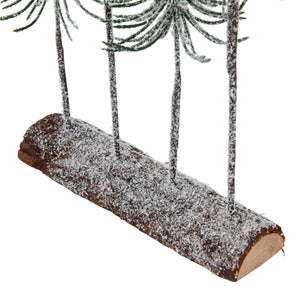 Medium Snowy Spindle Tree Quad In Wood Log [cid:23574-b]