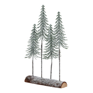 Medium Snowy Spindle Tree Quad In Wood Log [cid:23574]