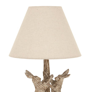 Stonewashed Marching Hares Lamp With Linen Shade_1118