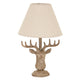 Stonewashed Stag Head Table Lamp With Linen Shade_1119