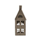 Tall Rustic Metal House Tealight With Glass Votive_3369