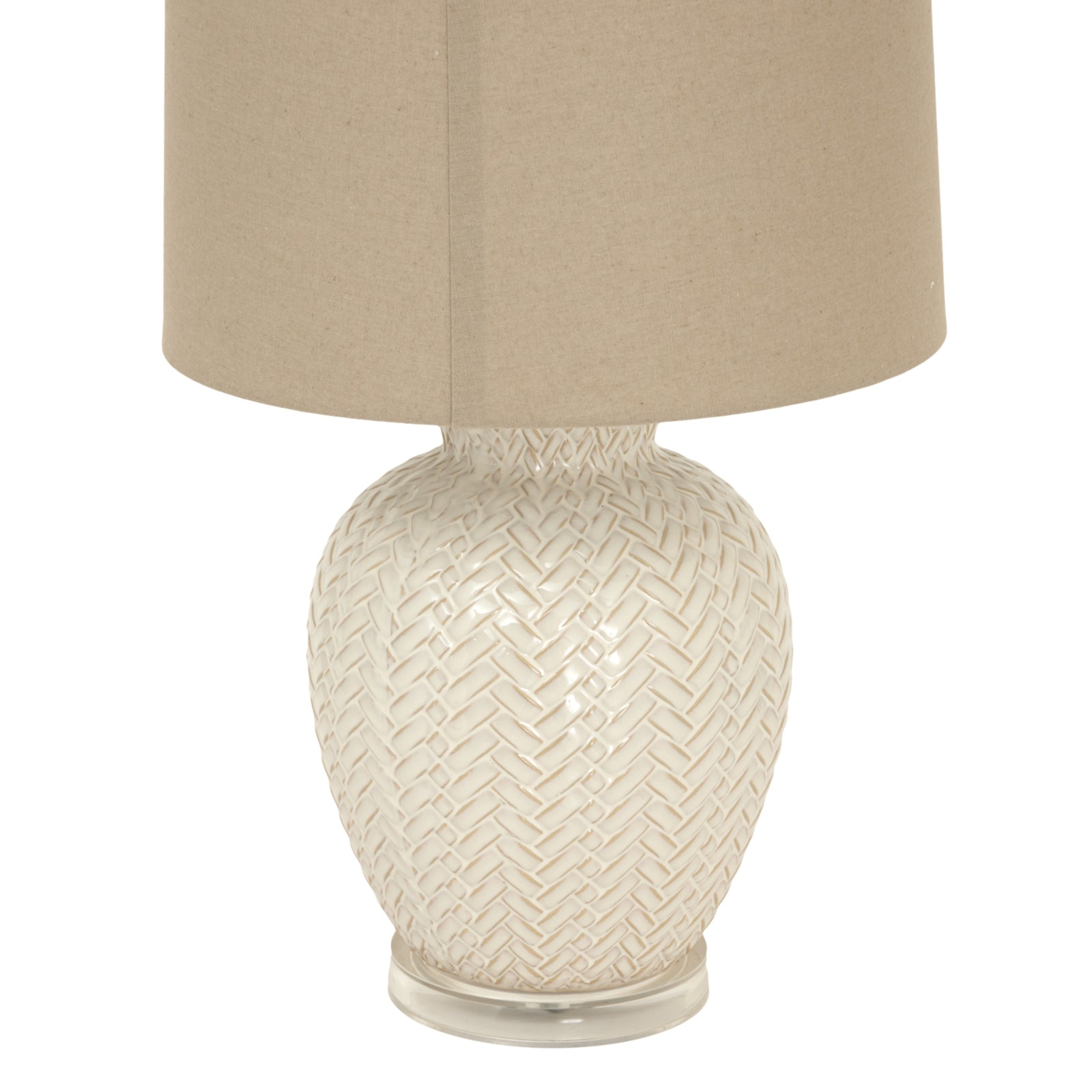 Twill Weave Ceramic Table Lamp With Linen Shade_1147