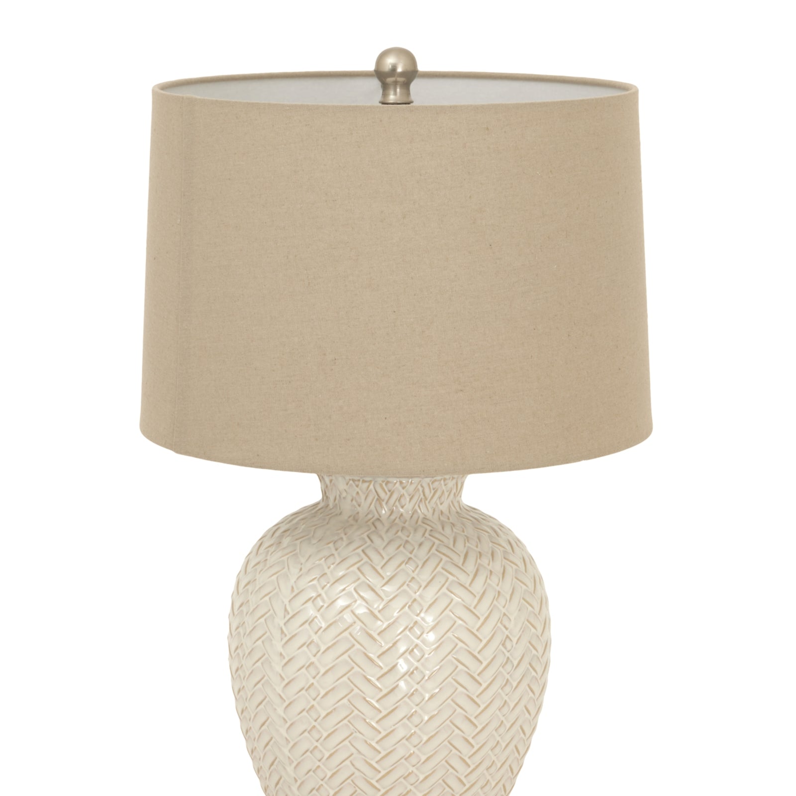Twill Weave Ceramic Table Lamp With Linen Shade_1148