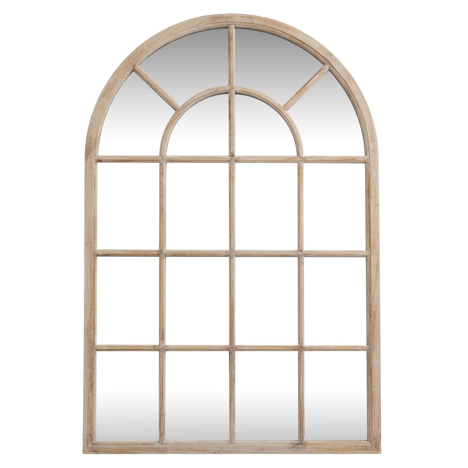 Washed Wood Arched Window Mirror_4192