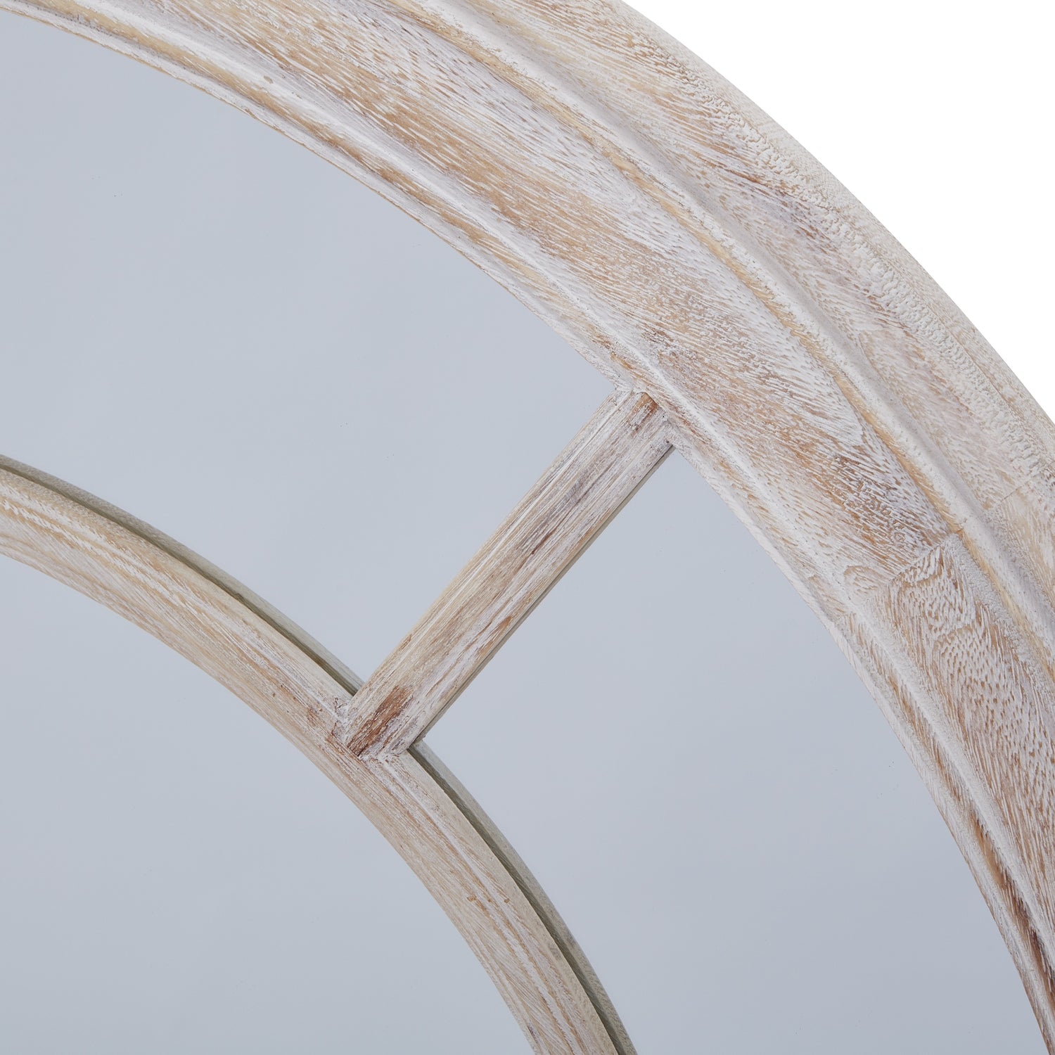 Washed Wood Framed Round Mirror_4205