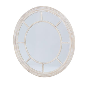 Washed Wood Framed Round Mirror_4204