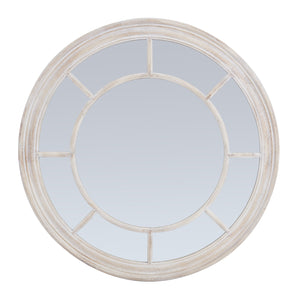 Washed Wood Framed Round Mirror_4203