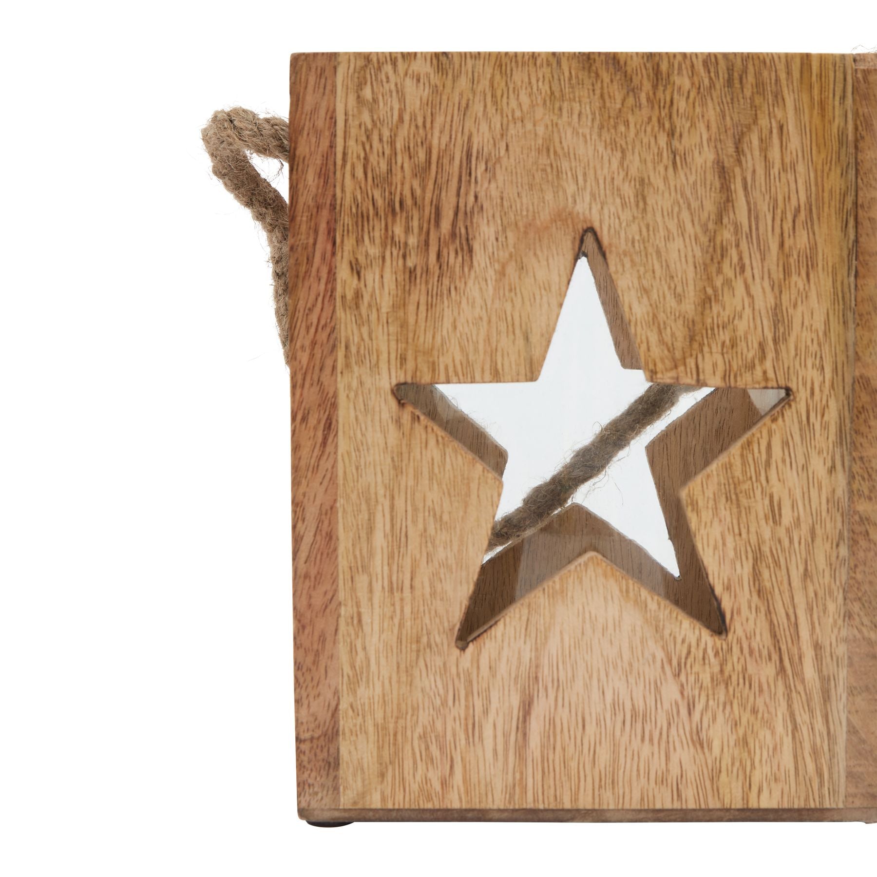 Washed Wood Large Star Tealight Candle Holder_2710