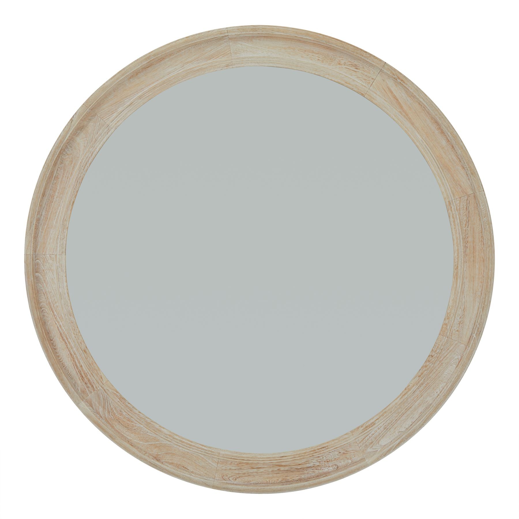 Washed Wood Round Framed Large Mirror_4223