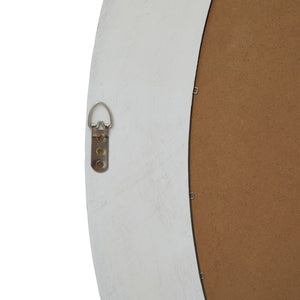Washed Wood Round Framed Large Mirror_4225