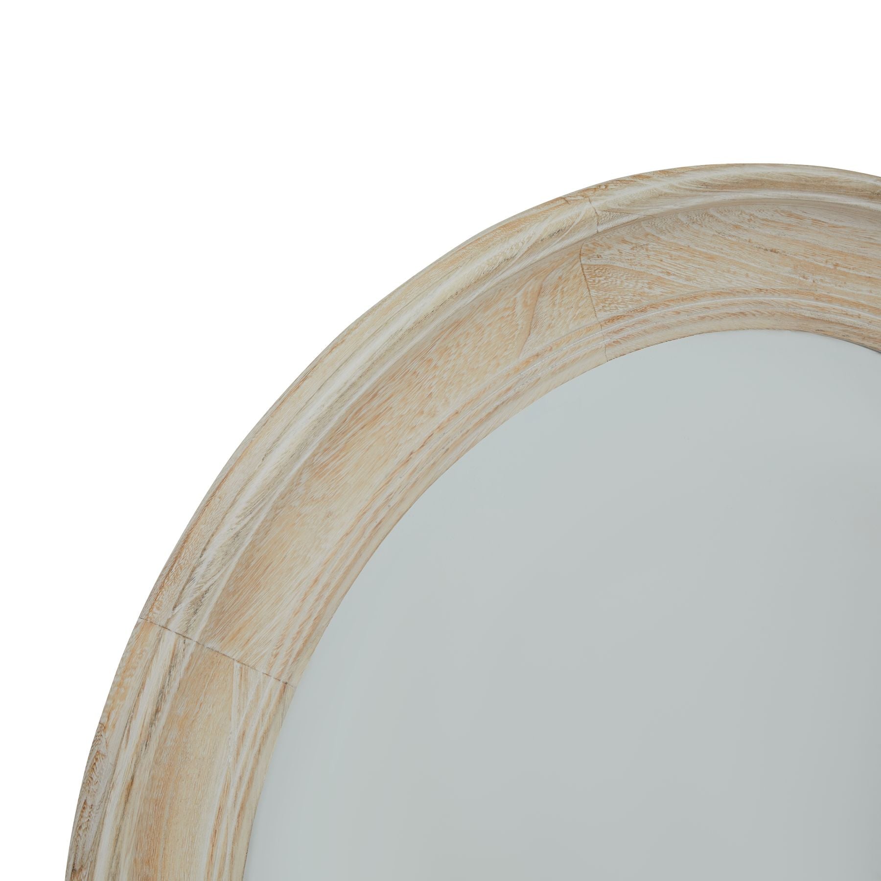 Washed Wood Round Framed Mirror_4227