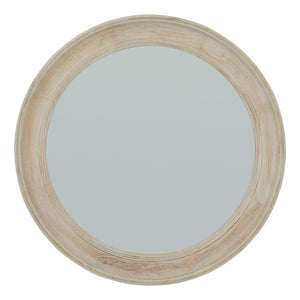 Washed Wood Round Framed Mirror_4226