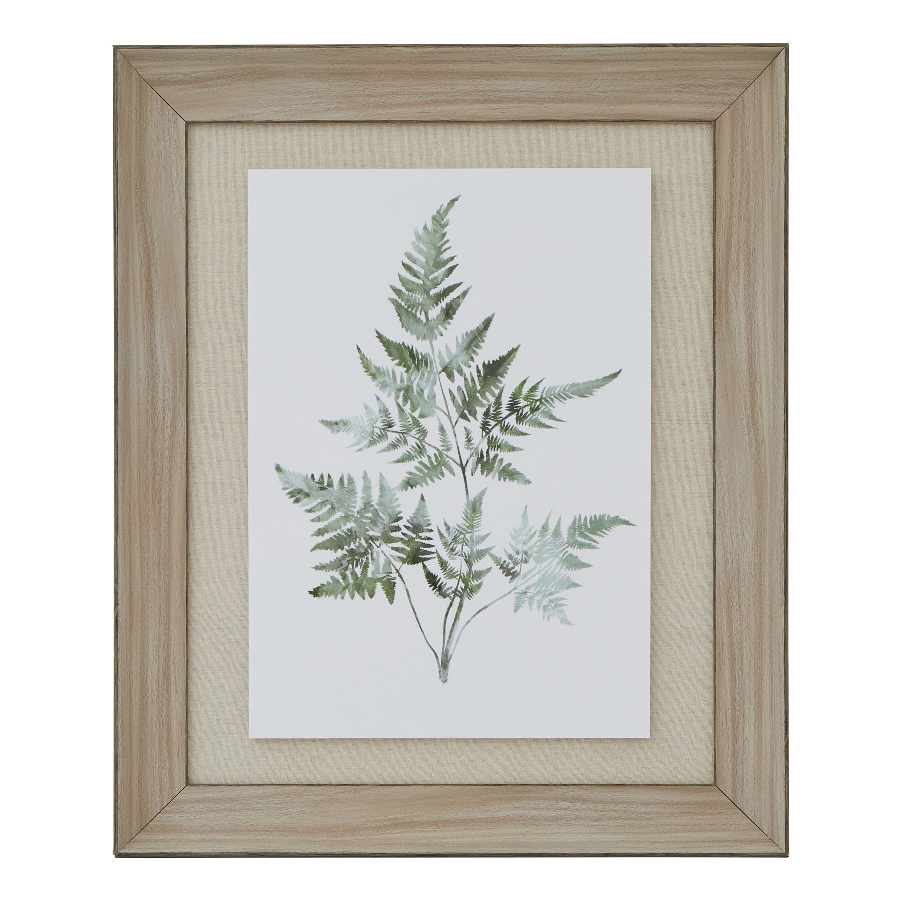 Watercolour Bracken Fern In Washed Wood Frame_3932
