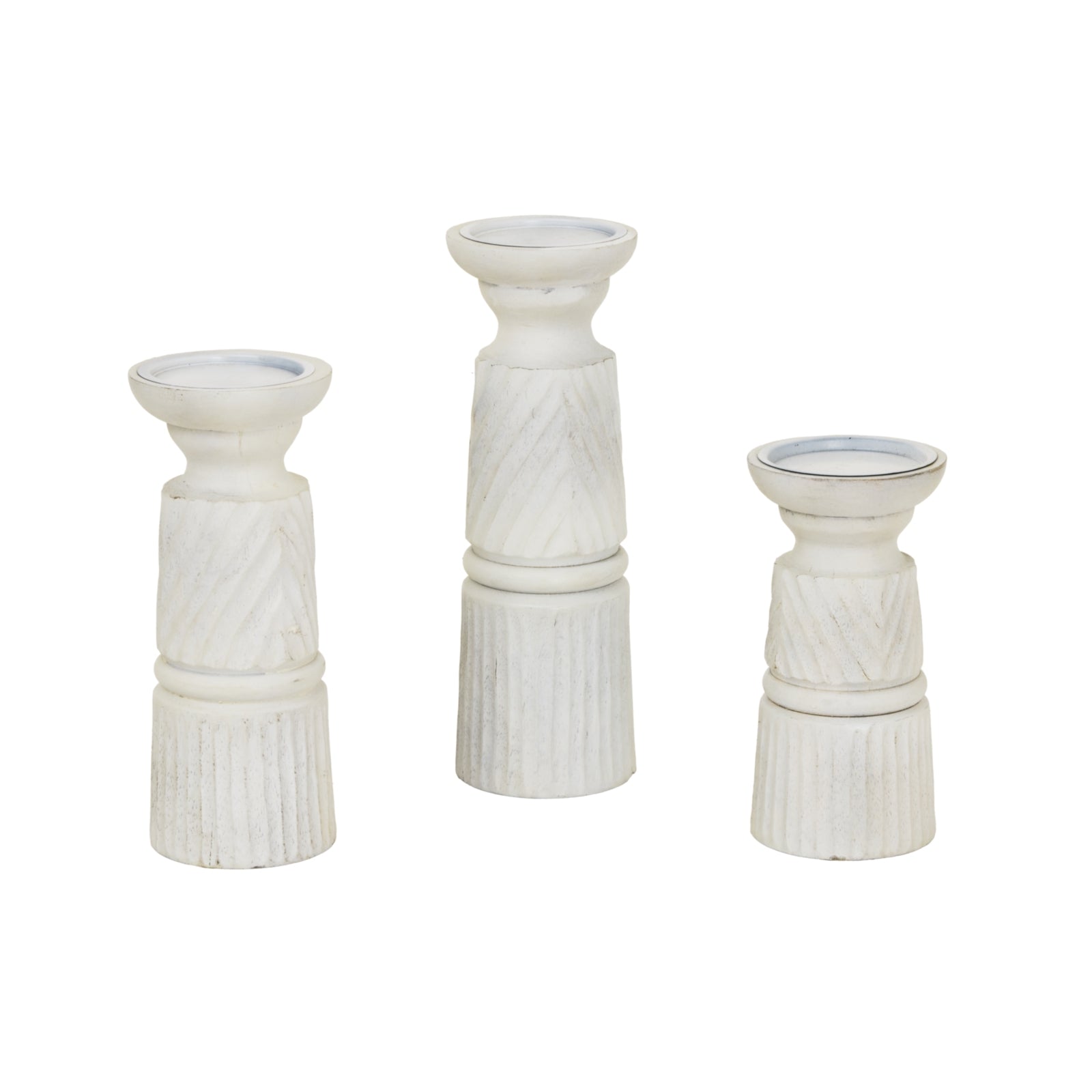 White Carved Candle Holder_2042