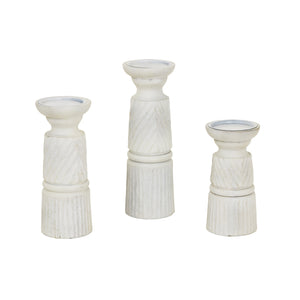 White Carved Candle Holder_2042