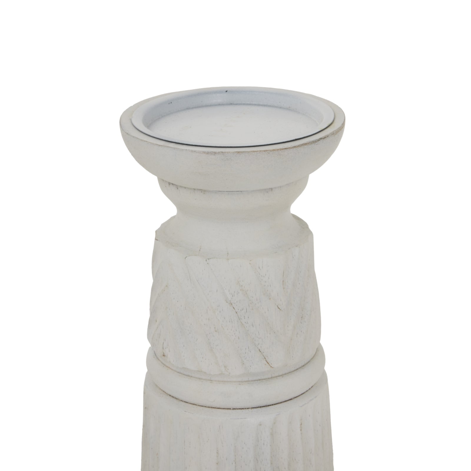 White Carved Candle Holder_3510
