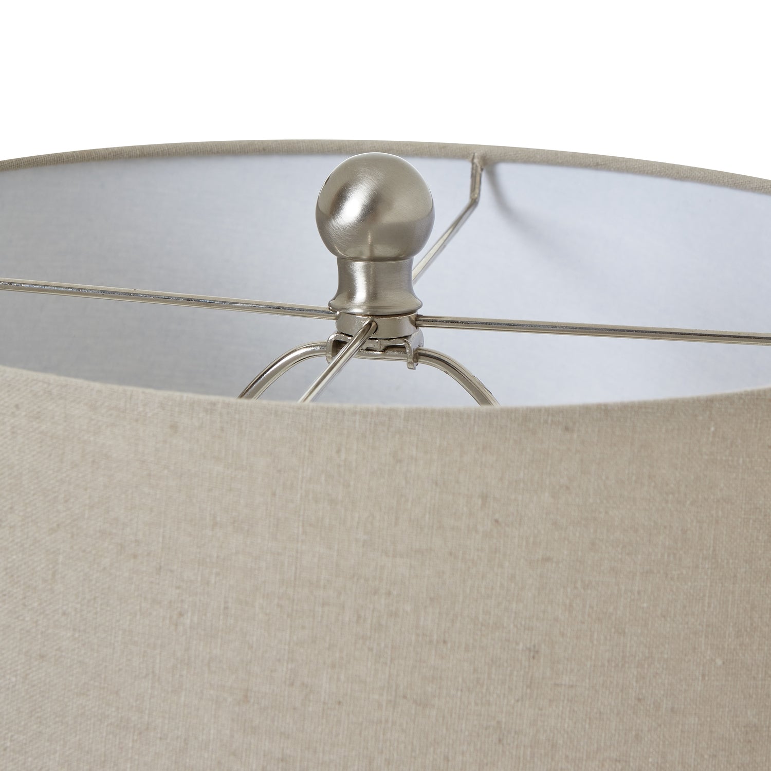 White Ceramic Ginger Jar Lamp With Linen Shade [cid:23729-a]