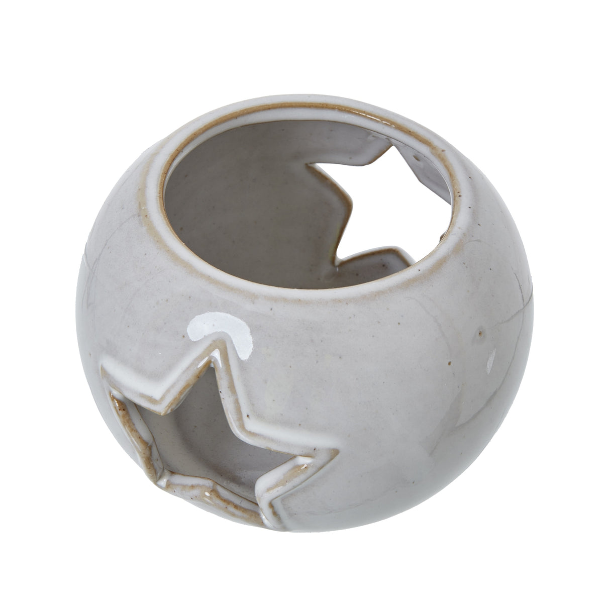 White Ceramic Star Cut-Out Round Tealight Holder_3534