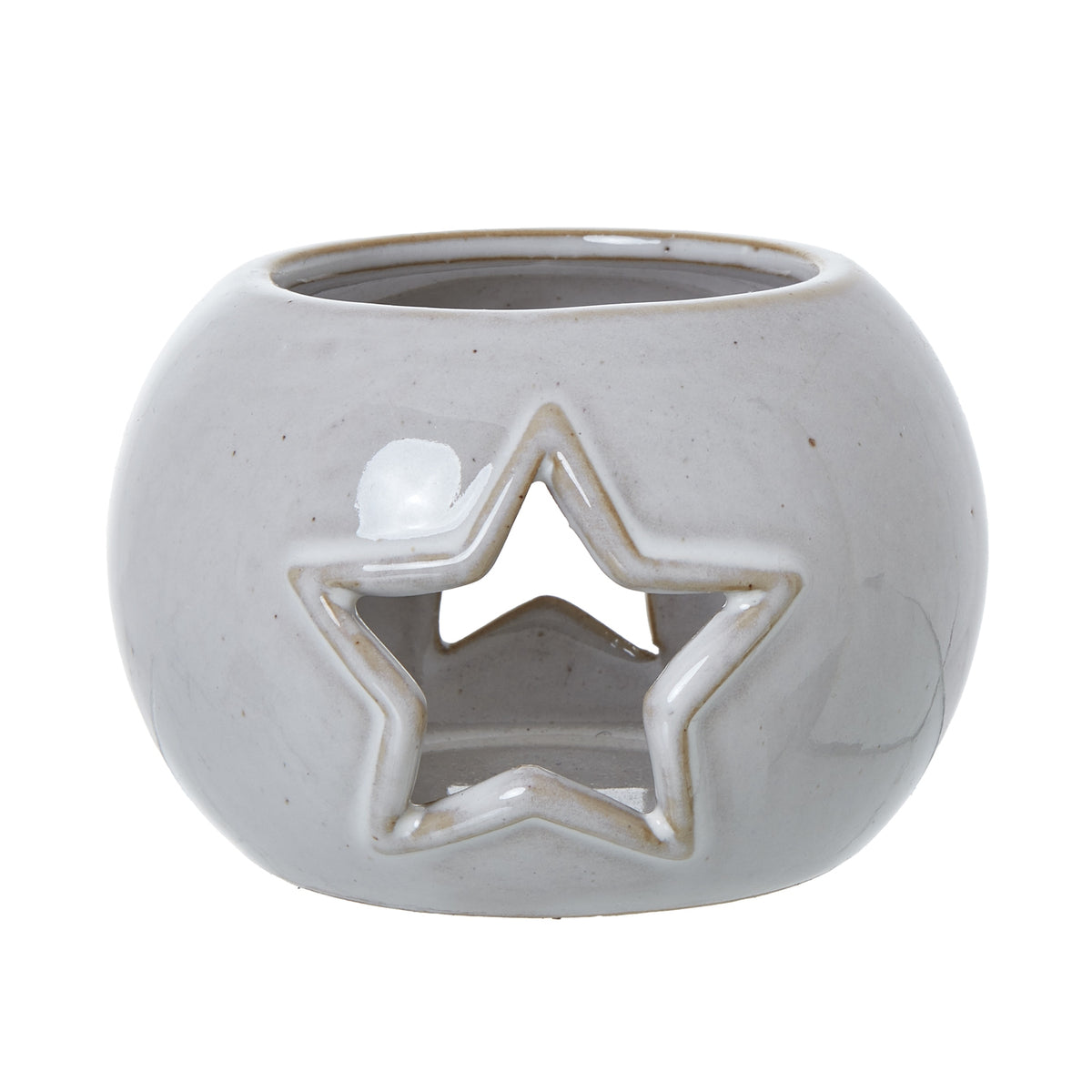 White Ceramic Star Cut-Out Round Tealight Holder_3533