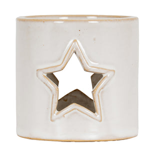 White Ceramic Star Cut-Out Tealight Holder_3540