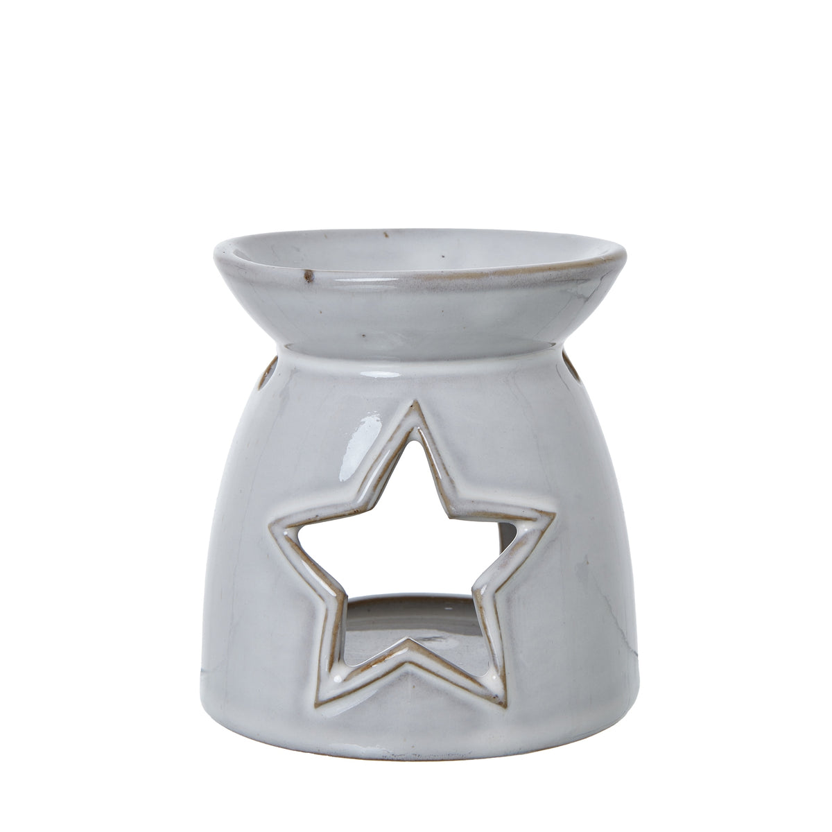 White Ceramic Star Cut-Out Wax Melt Tealight Holder_3541