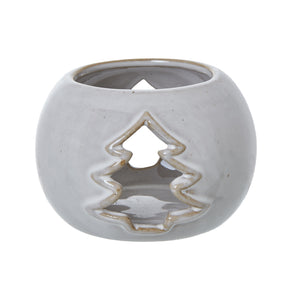 White Ceramic Tree Cut-Out Round Tealight Holder_3544
