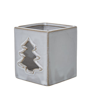 White Ceramic Tree Cut-Out Square Tealight Holder_3547
