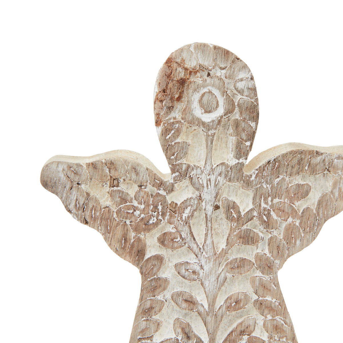 White Wash Collection Patterned Angel Decoration_3561