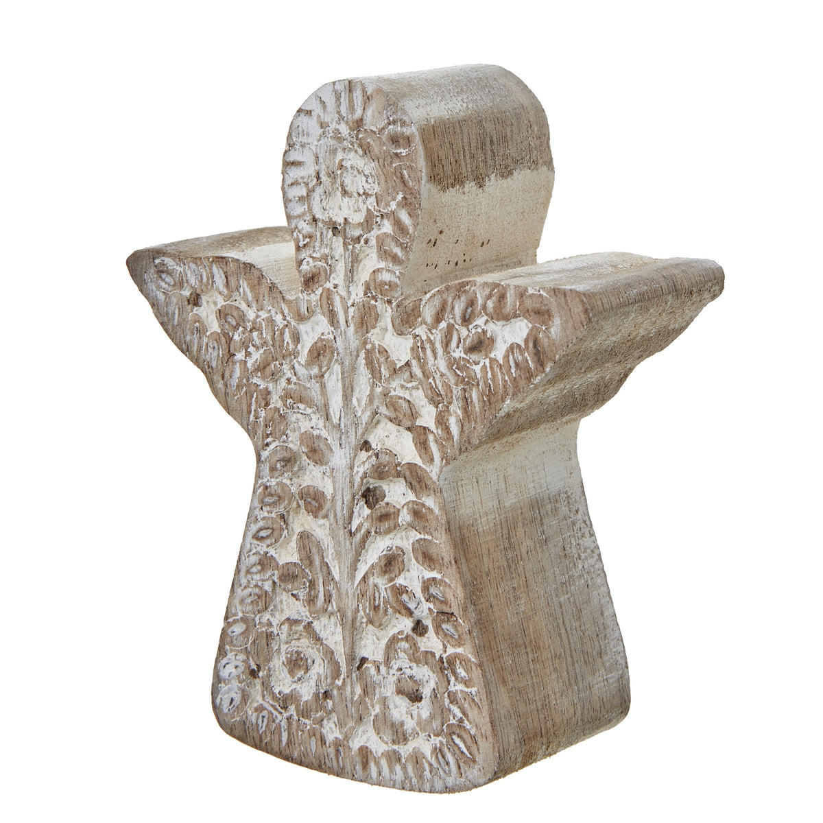 White Wash Collection Patterned Angel Decoration_3556