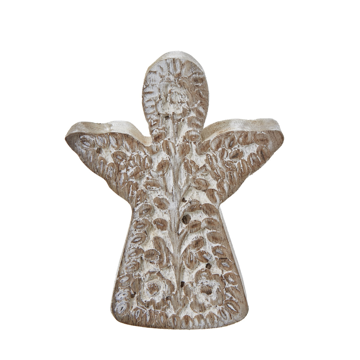 White Wash Collection Patterned Angel Decoration_3558