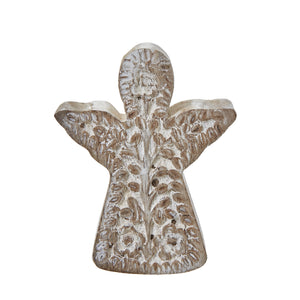 White Wash Collection Patterned Angel Decoration_3558