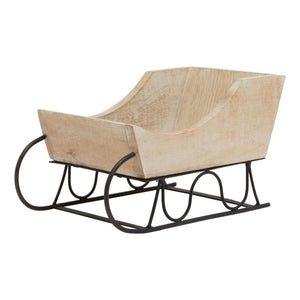 White Wash Collection Wooden Decorative Sleigh_3566