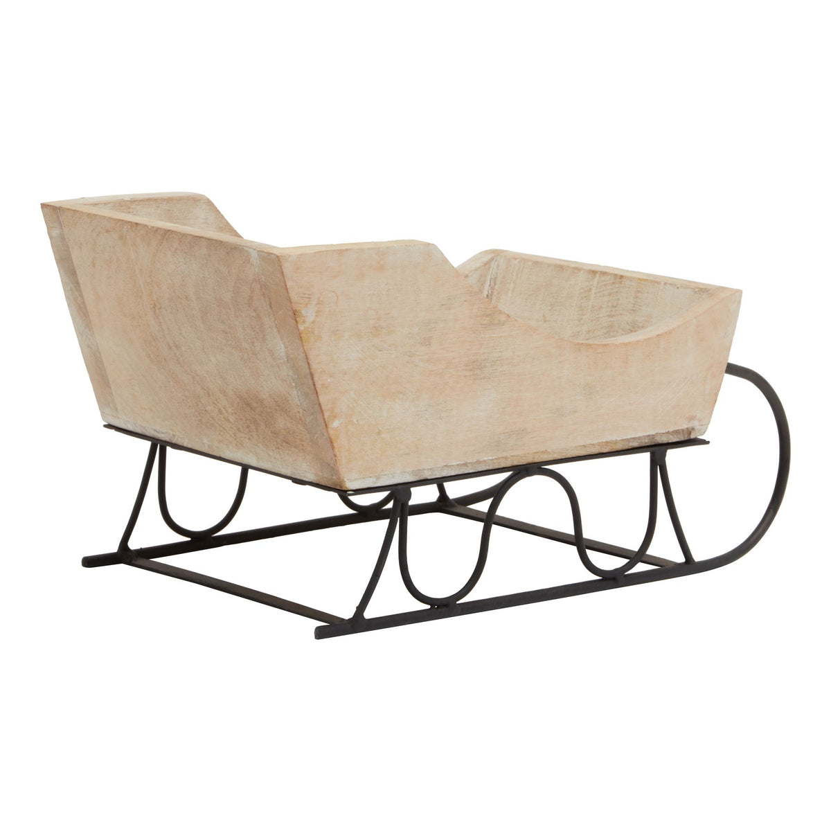 White Wash Collection Wooden Decorative Sleigh_3567