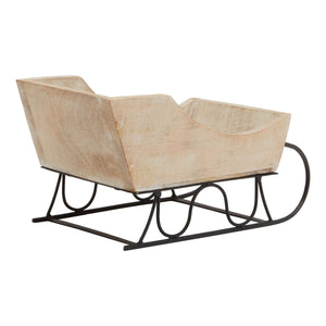 White Wash Collection Wooden Decorative Sleigh_3567
