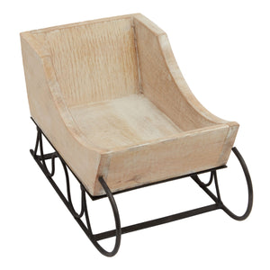 White Wash Collection Wooden Decorative Sleigh_3568