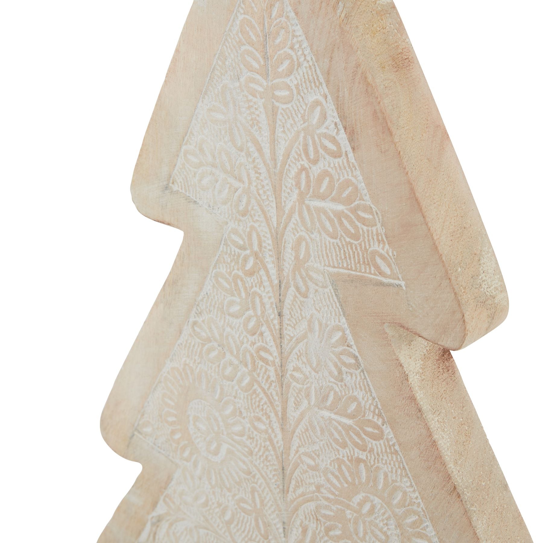 White Wash Collection Wooden Patterned Decorative Tree_3575